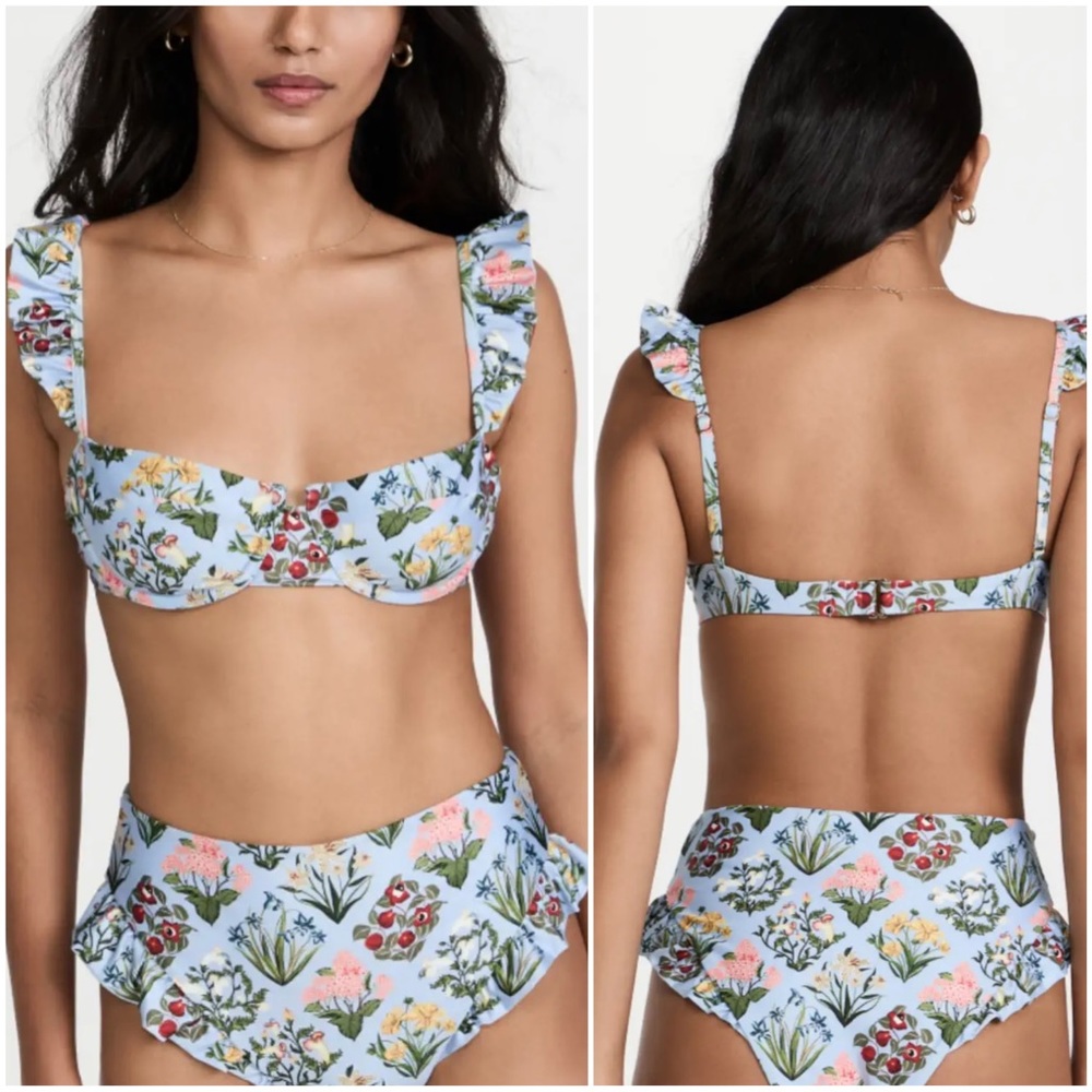 NWT Agua by Agua Bendita Kiwi Magdalena Dia Bikini Top Small